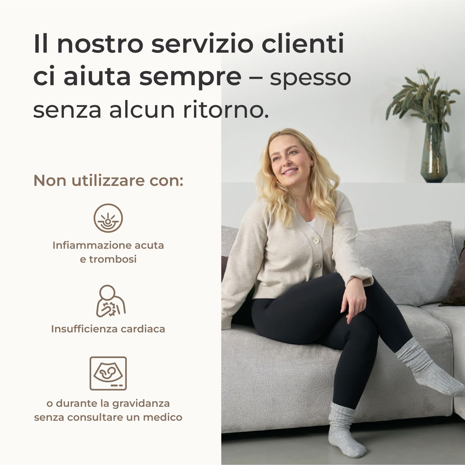 Vein Angel 6 Premium apparecchio per massaggi con gambali, 6 camere d'aria disattivabili, pressione & durata facilmente regolabili, 6 programmi di massaggio, no pressoterapia