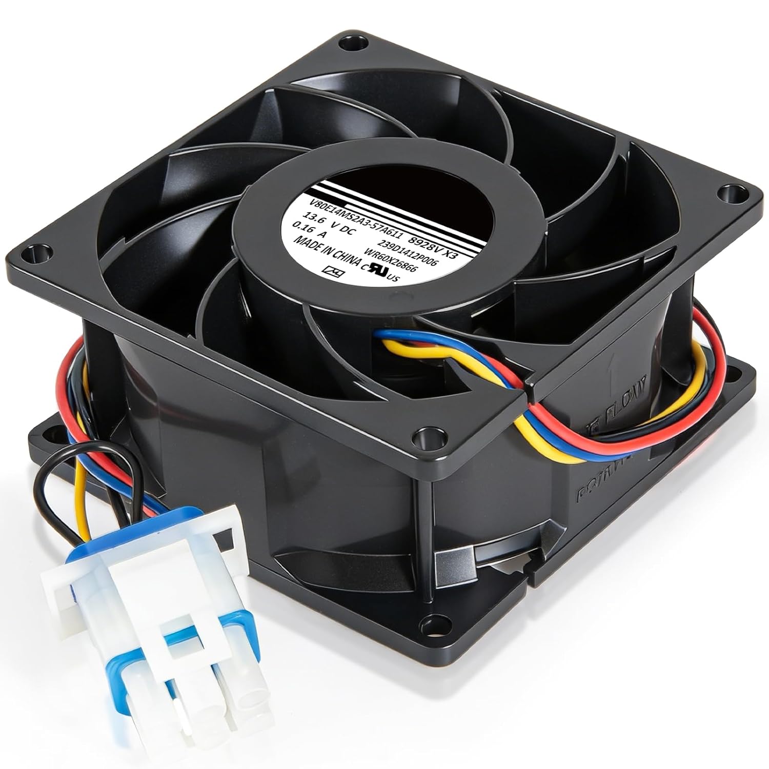 Upgraded OEM WR60X26866 Refrigerator Evaporator Fan Motor, Compatible with GE, Replace V80E14MS2A3-57A611, WR60X10341, WR60X26030, WR60X10356, WR60X10357, WR60X26033