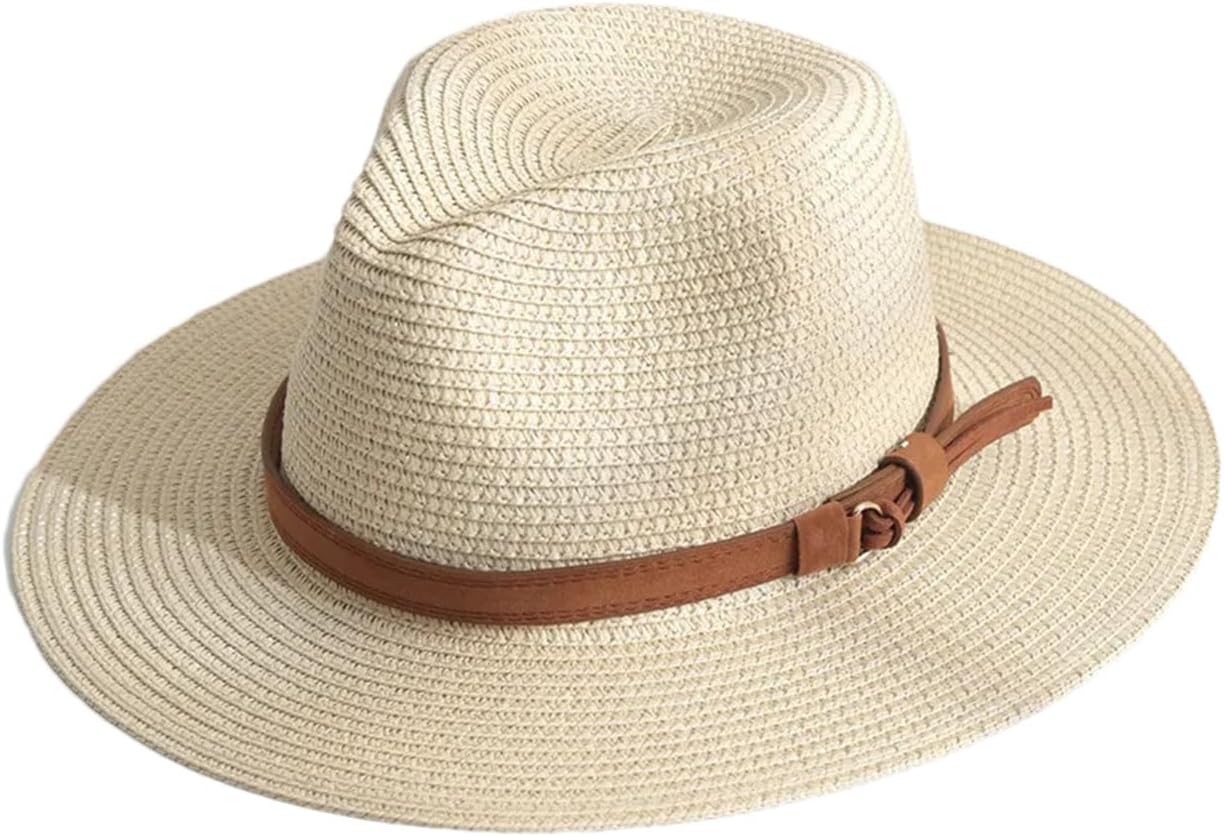 [ZouoYYii] レディース パナマ麦わら帽子 &ndash; つば広 サンハット ビーチフェドーラスタイル アウトドア用