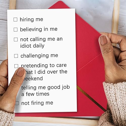 Miniatura 5 de Ziwenhu Cheeky - Tarjeta del día del jefe para jefe, regalos divertidos del día del jefe para mujeres y hombres, tarjeta de feliz día del jefe para