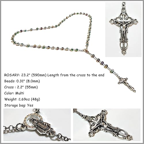 Miniatura 4 de Rosario Cuentas Chaplet Dazzle Cristal Artificial Rosery Cruz Regalos Católicos