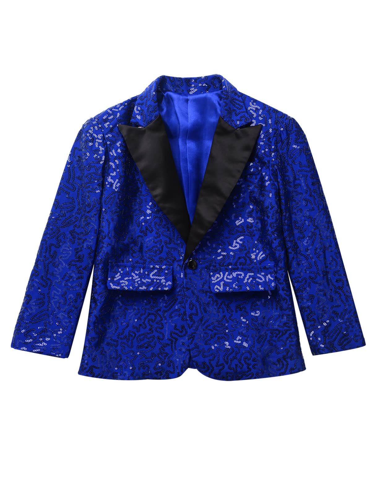 iiniim Enfant Garçon Blazer à Paillettes Brillant Vestes Costume Soirée Mariage Cérémonie Gentleman Blouson Jacket De Fête Performance 5-16 Ans