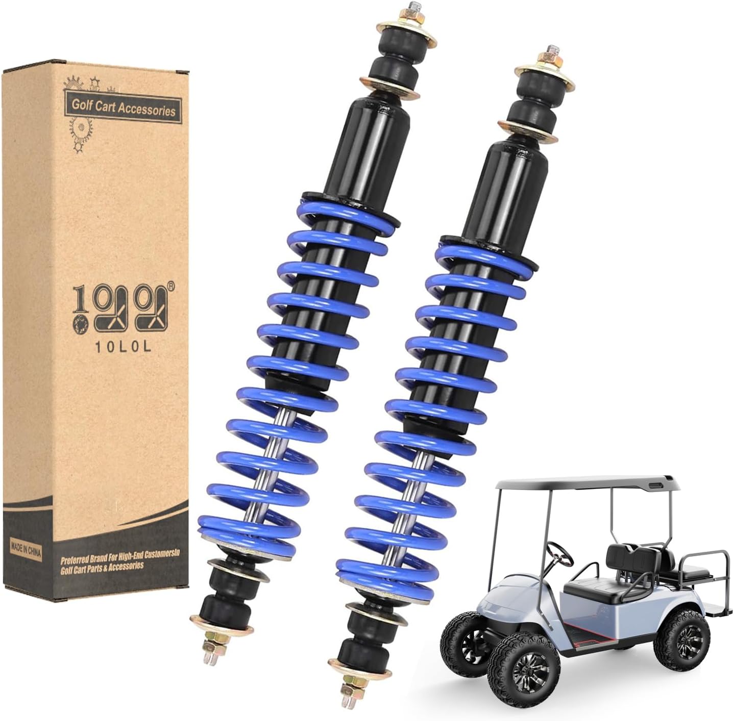 10L0L Golf Cart Front/Rear Coil Over Heavy Duty Shock Absorber Spring for EZGO TXT/Medalist 1994-up Newer Gas or Electric, Replaces OEM# 70630-G01 76418-G01