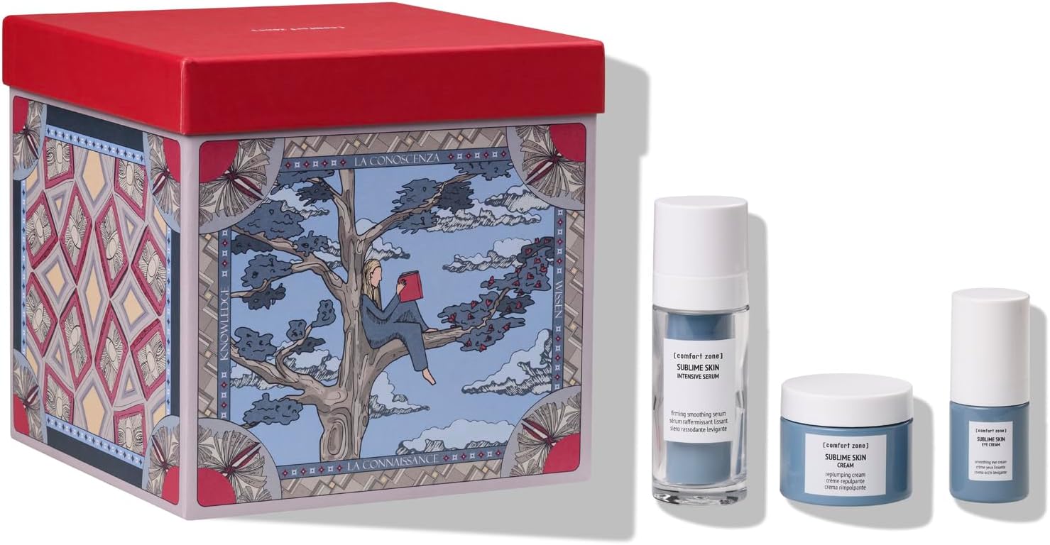 [comfort zone] Gift Collection: Sublime Skin Kit, a Replumping Firming Face Set, Includes Sublime Skin Cream, Sublime Skin Serum and Sublime Skin Soothing Eye Cream, For Normal To Dry Skin| 3-Piece
