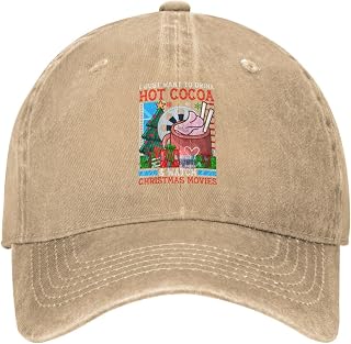 I Just Want to Drink Hot Cocoa and Watch Christmas Movies Baseball Cap for Men Women Vintage Trucker Hat Golf Hats Dad Hat