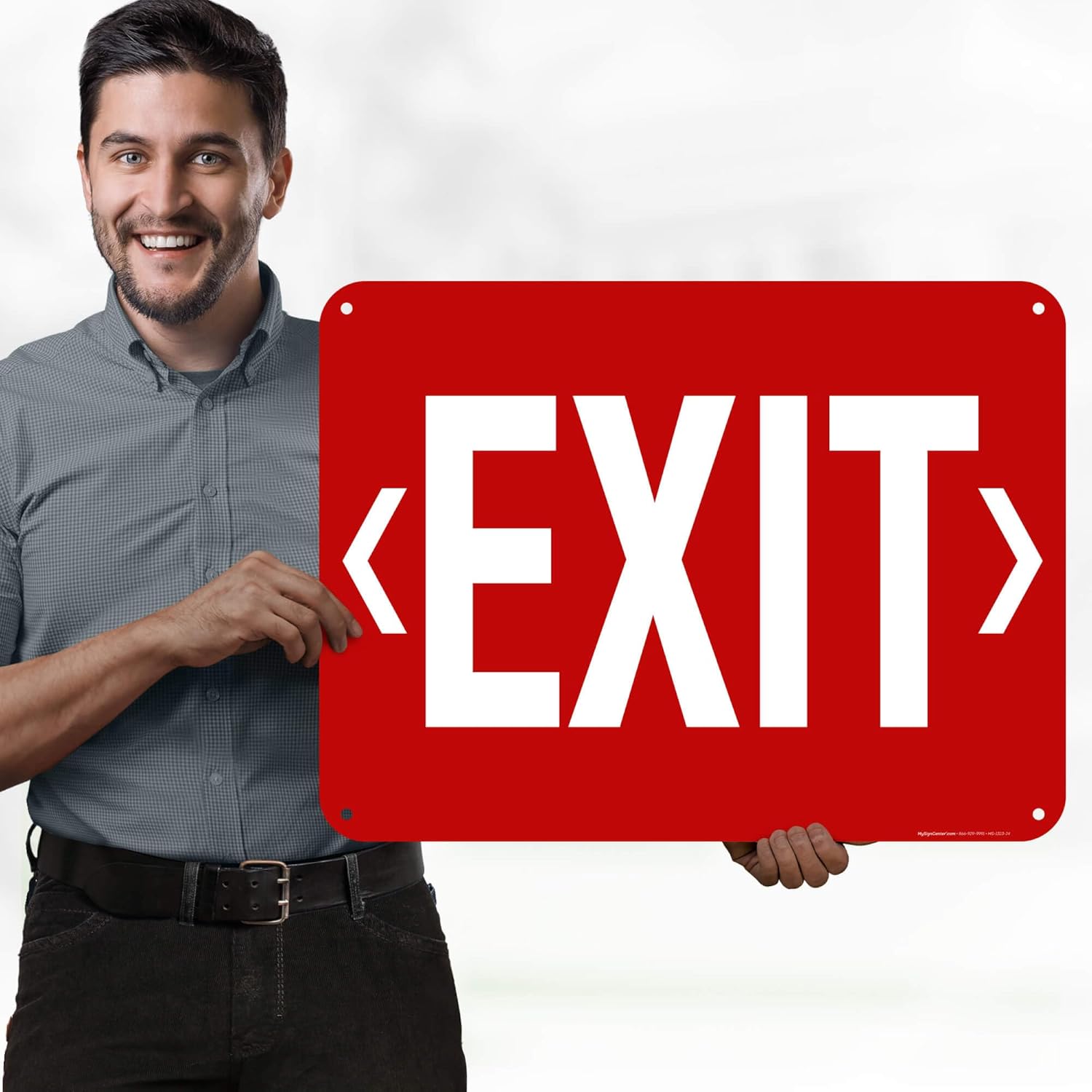 Exit Sign, 18x24 Inches, 55 mil thick HDPE (high density polyethylene), Made in USA by My Sign Center