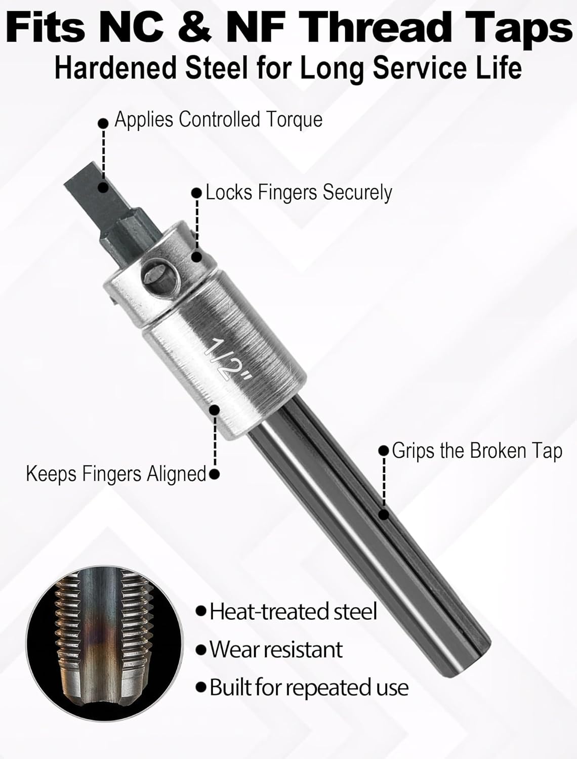 18001 Tap Extractor Set, Compatible with Walton Tools 18001 Tap Extractor, Designed to rRemove mMachine Screws and Bbroken Hand Taps, Simplifying Faucet Disassembly