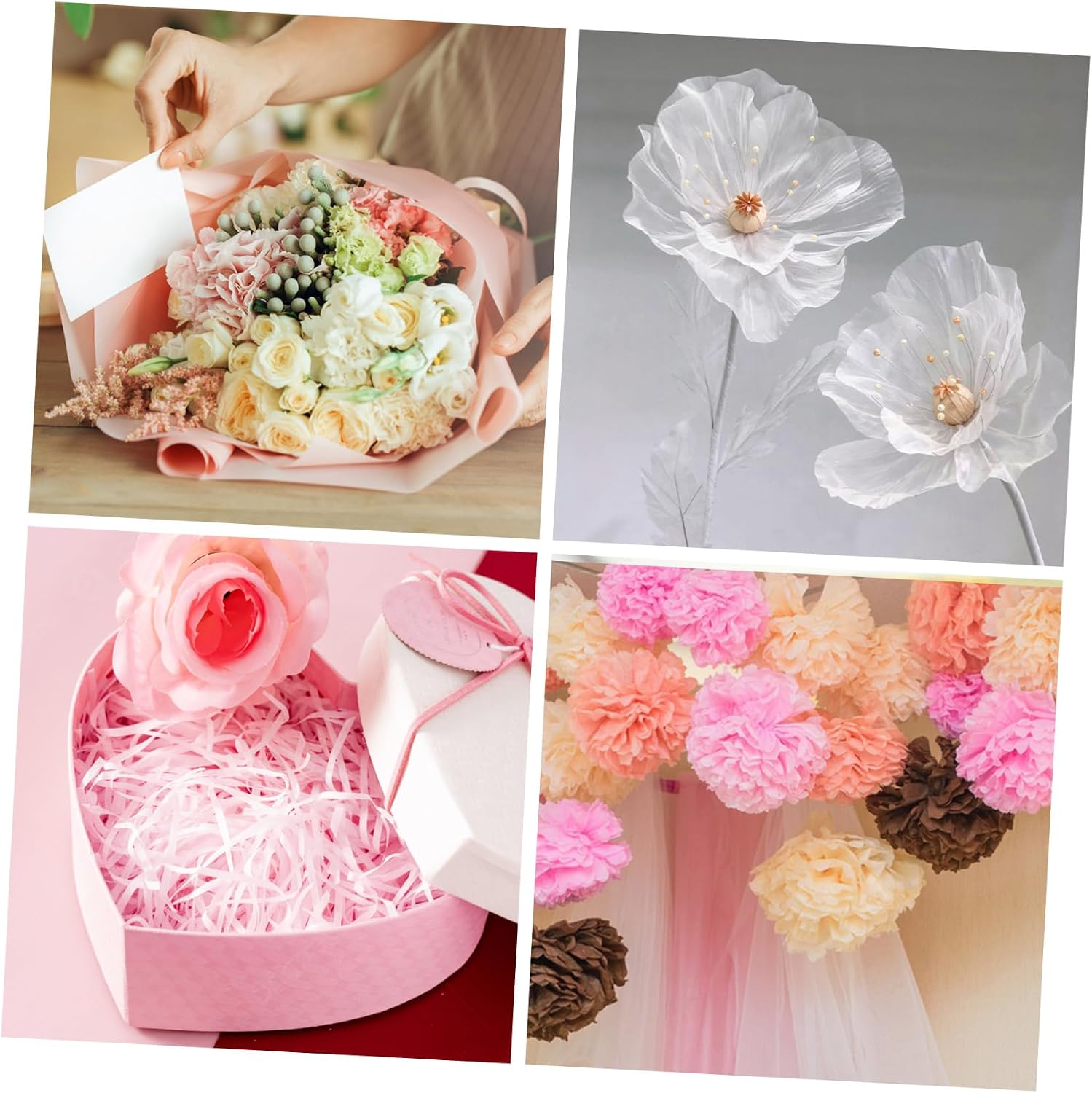 Uonlytech 150sheets Tissue Paper for Flower Wrapping and Crafting Soft Thin and Lightweight Packaging Paper for Bouquets and