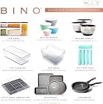 BINO | Mixing Bowl Set with Lids | Versatile Plastic Bowls for Kitchen Mixing, Serving, and Storage - 4-Piece Mixing Bowl Set in Various Sizes | Space-Saving Nesting Design | Dishwasher Safe