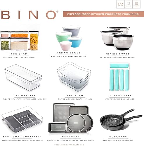 Miniatura 6 de BINO Recipiente de plástico para huevos para refrigerador, transparente, 13 unidades, resistente, duradero