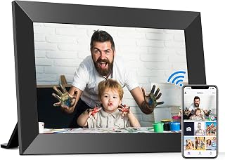 BIGASUO 10.1" WiFi Digital Picture Frame: IPS HD Touch Screen, 32GB Storage, Auto-Rotate, Wall-Mountable, Instant Sharing via Uhale App