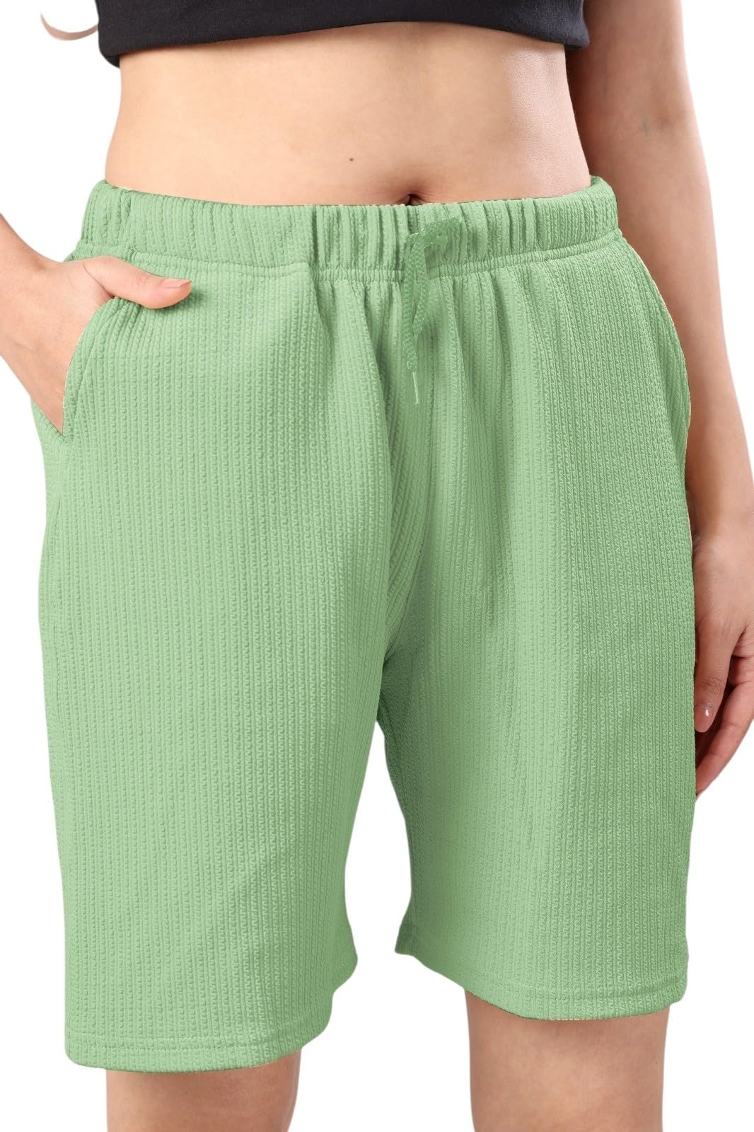 Women’s Plain Shorts | Stylish Casual Comfortable Regular Fit Shorts for Women | Soft Breathable Bottom Wear for Home, Travel & Summer Use-image-12