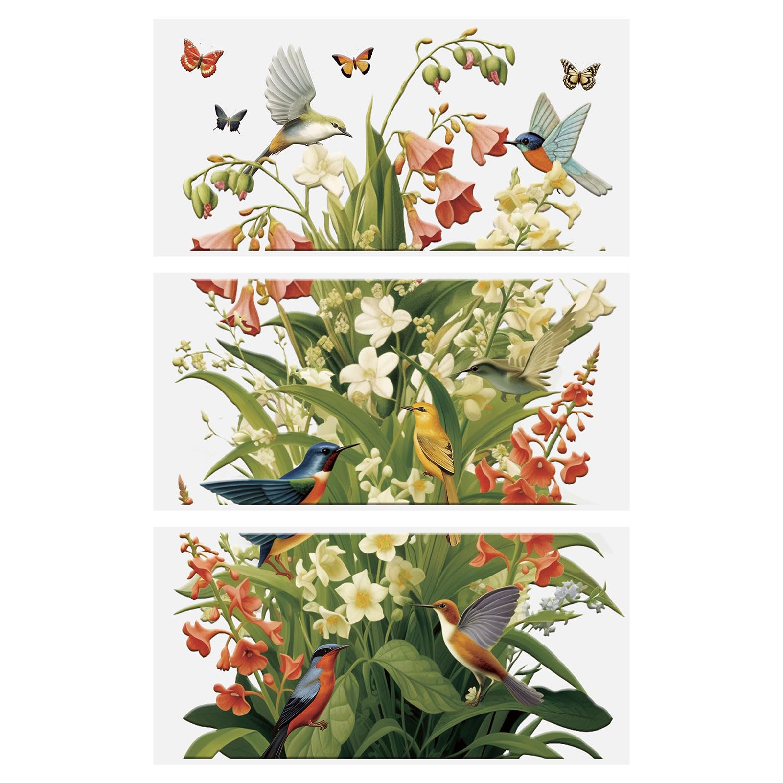 HICOHAND Flower Rub on Transfers Stickers, 3 Sheets Vintage Floral Bird Waterproof Rub on Transfers Stickers Furniture Transfers Decals for Crafts Wood DIY Home Office Wall Art Decoration — image 1