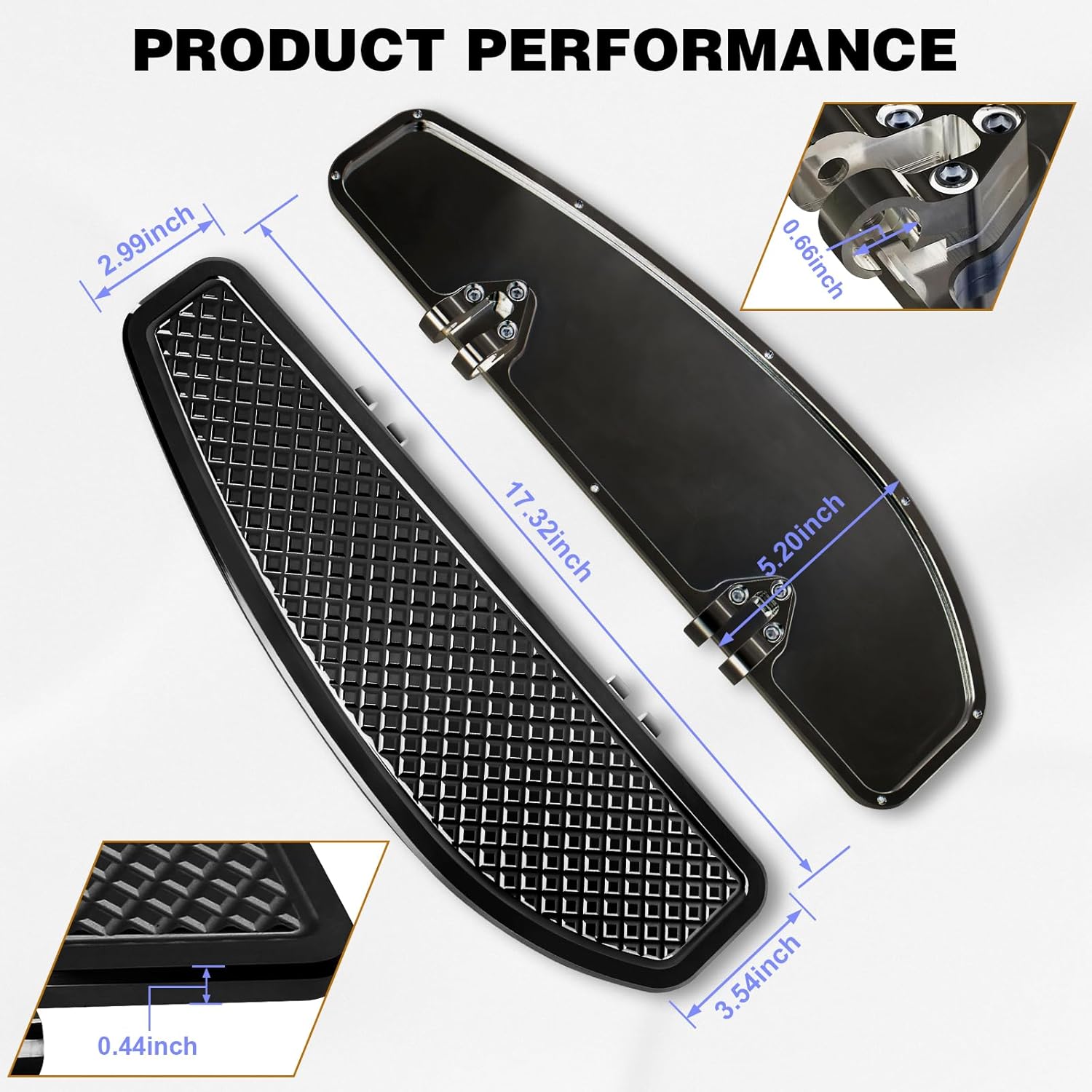 Black Anti-Slip Stretched Driver Rider Floorboards Foot Pegs Foot Board Footrests for Harley Touring Road king, Road glide, Street glide, Electra glide 1986-2025, Softail 1986-2017 Models