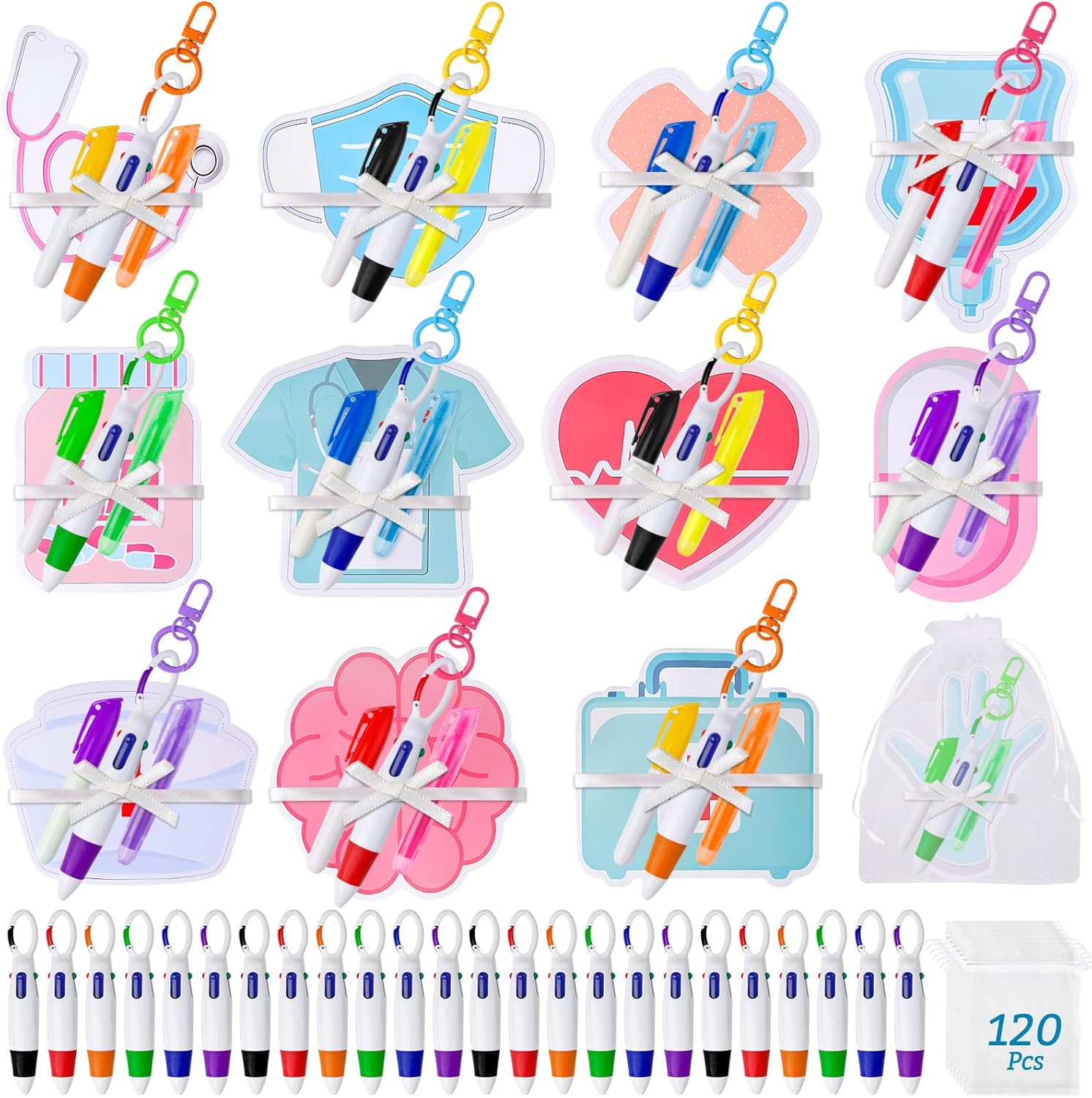 LUYI 96 Pcs Nurses Week Gifts Bulk 2026 Nurse Notepad with Syringe Ballpoint Pens Nurse Appreciation Gifts Nursing Student Essentials School Cna Nurse Gift Accessories for Work