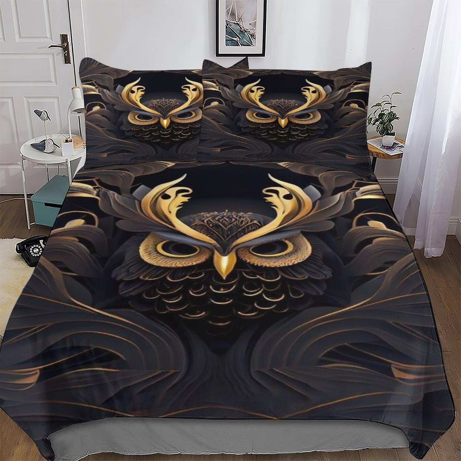 Housse de couette hibou 220x240cm pour une chambre d'enfant ludique