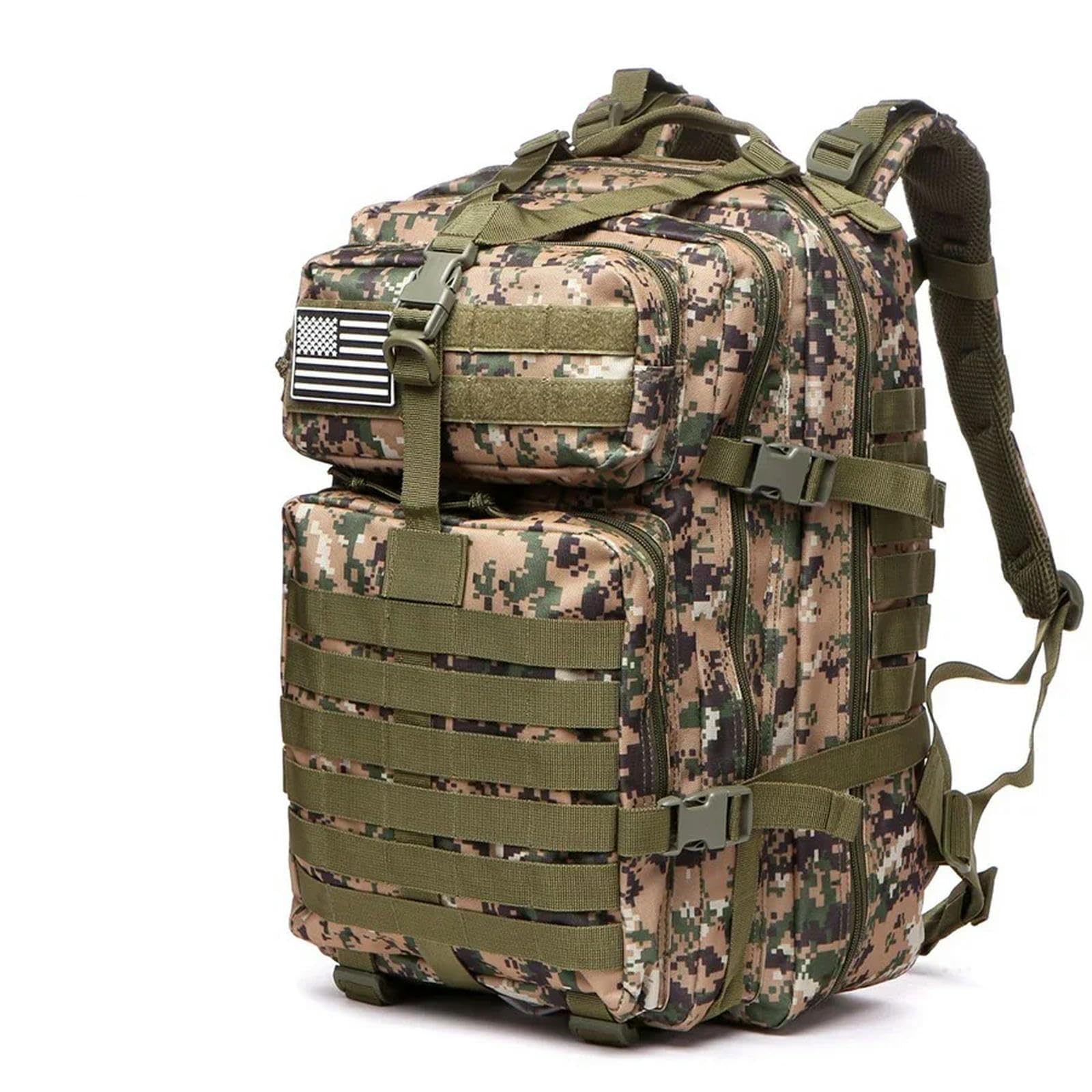 Aklisa 50L(Camouflagegreen) Backpack 25L 50L Sturdy Nylon Waterproof Tactical Sports Trekking Fishing Camping Hiking Bag Backpack Outdoor Rucksacks