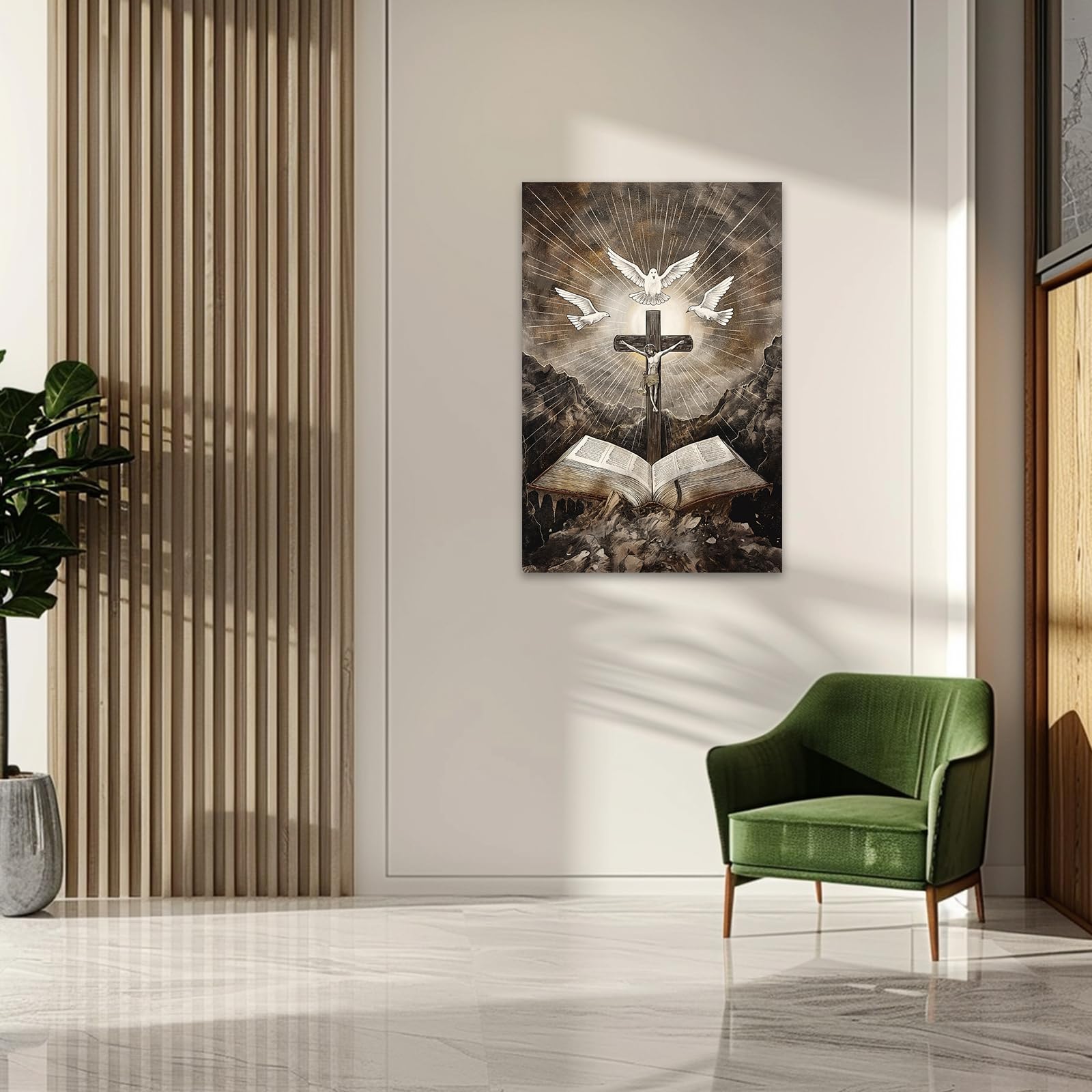 Amazon.co.jp: SWQYLB キリスト教キャンバスウォールアート 聖書