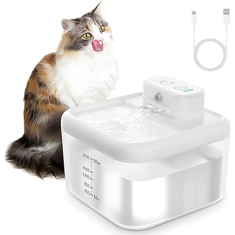 Battery Operated Wireless Cordless Cat Water Fountain