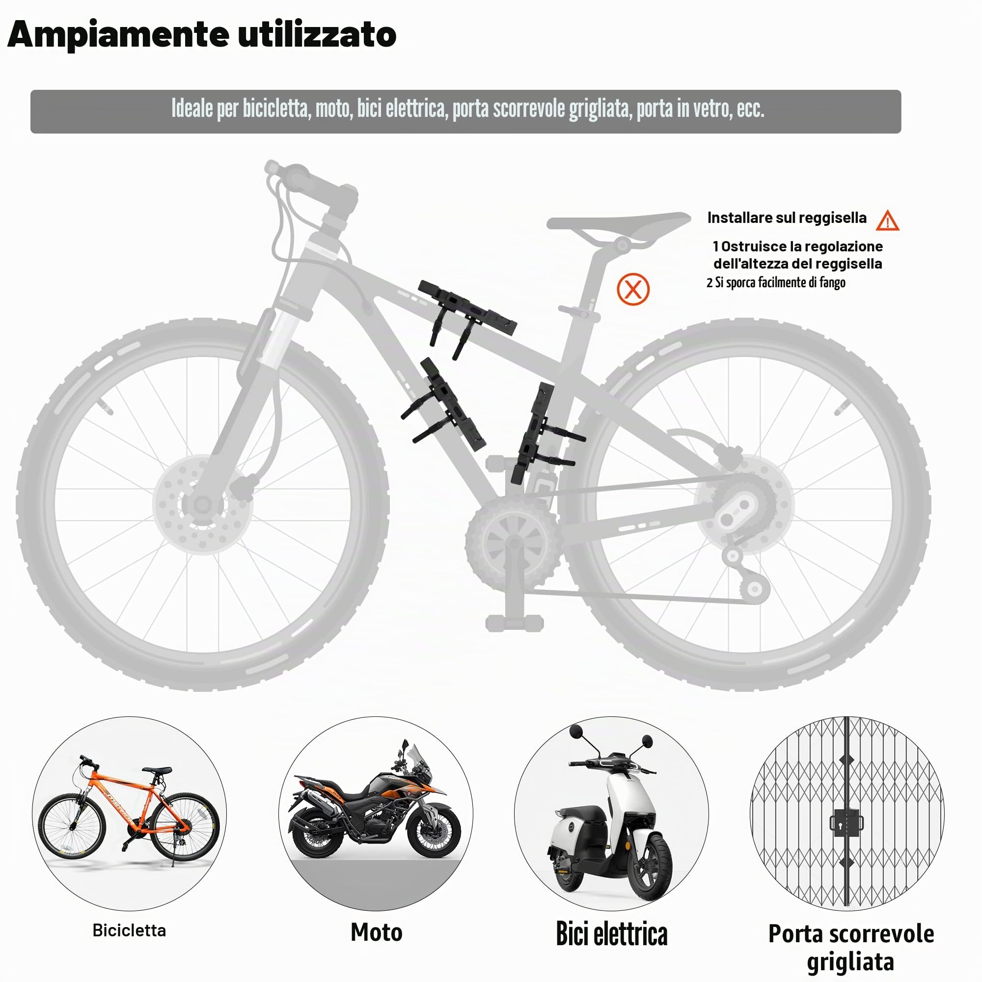 ValueMax Lucchetto Pieghevole Bici 100cm, Lucchetto Antifurto Bici Portatile con 2 Chiavi e Staffa di Montaggio, Adatto per Biciclette, Moto e Porte