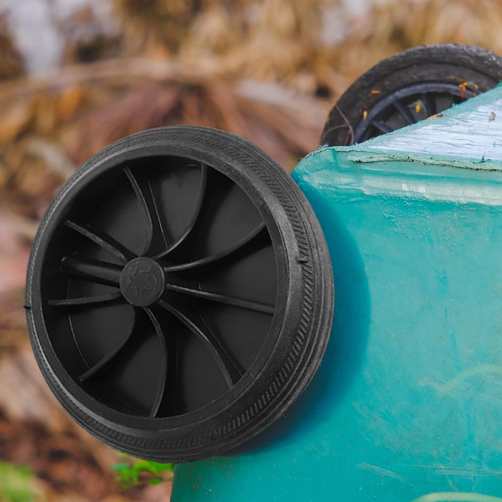 Set 1 Ruota in Gomma e Ferro con Asse Cavo per Bidone della Spazzatura da 240l Ruota di Ricambio Pratica e Resistente per Uso Esterno Colore Casuale
