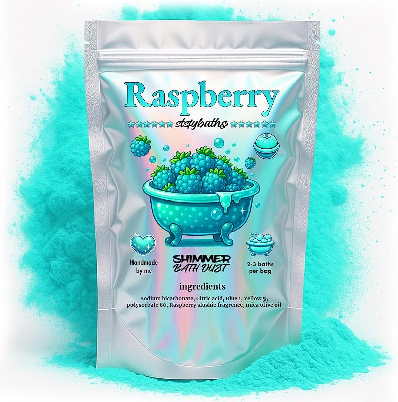 Bomba de banho artesanal Stsfybaths com fragrância de framboesa, Turquoise, tamanho pequeno