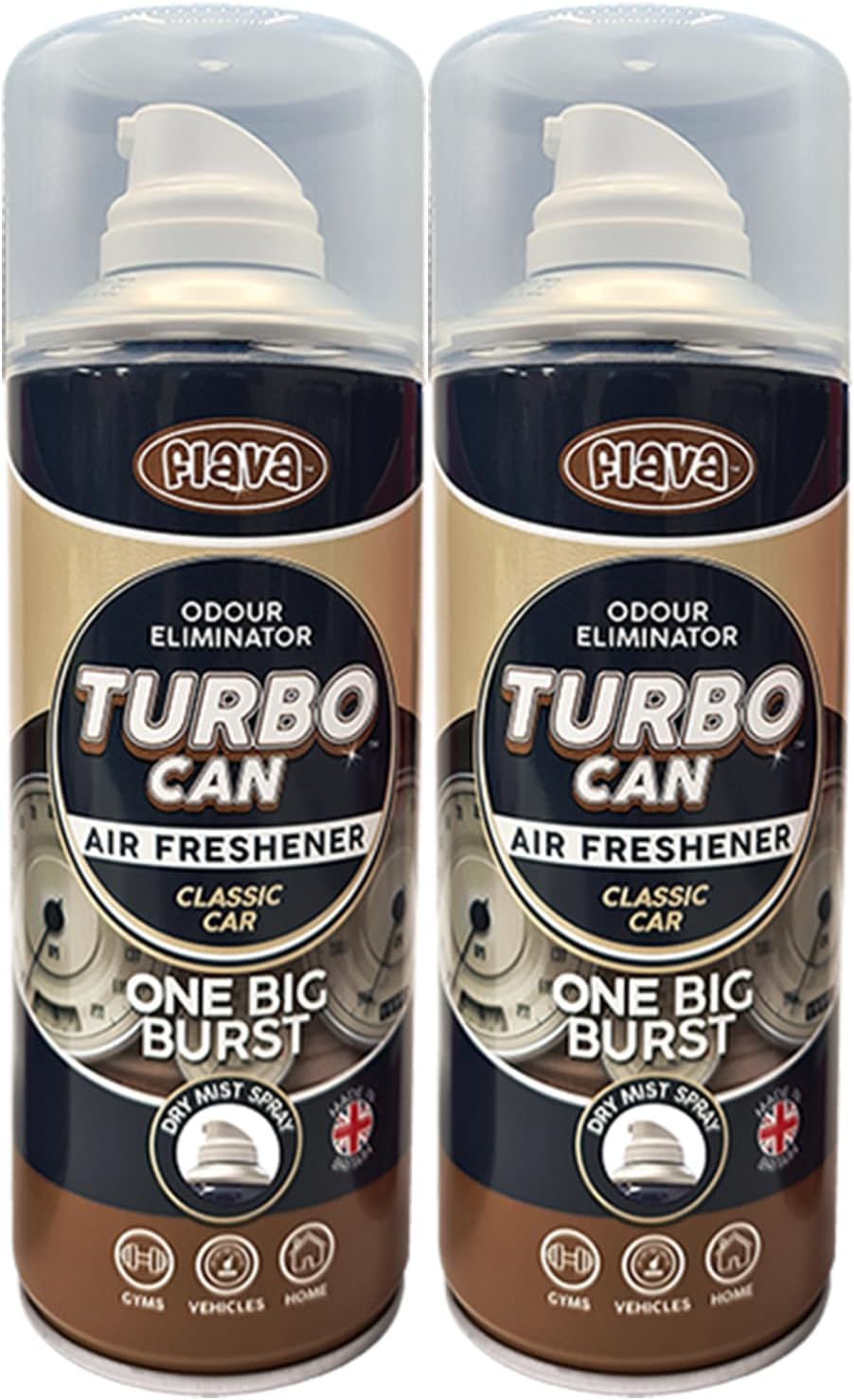Classic Car Couture Turbo Car Air Freshener Spray – Powerful, Strong & Long Lasting Odour Eliminating Musk Scent – Interior Freshener & Essential Car Accessories for Men and Women – 400ml, 2 Pack