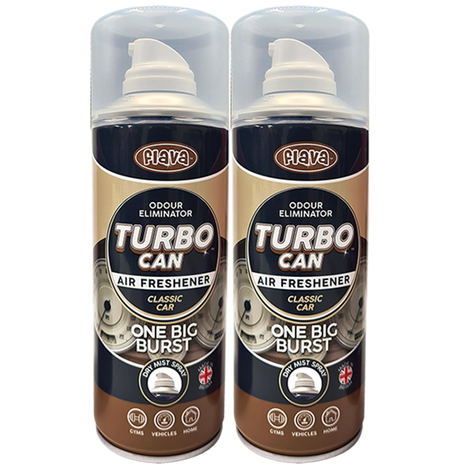 Classic Car Couture Turbo Car Air Freshener Spray – Powerful, Strong & Long Lasting Odour Eliminating Musk Scent – Interior Freshener & Essential Car Accessories for Men and Women – 400ml, 2 Pack