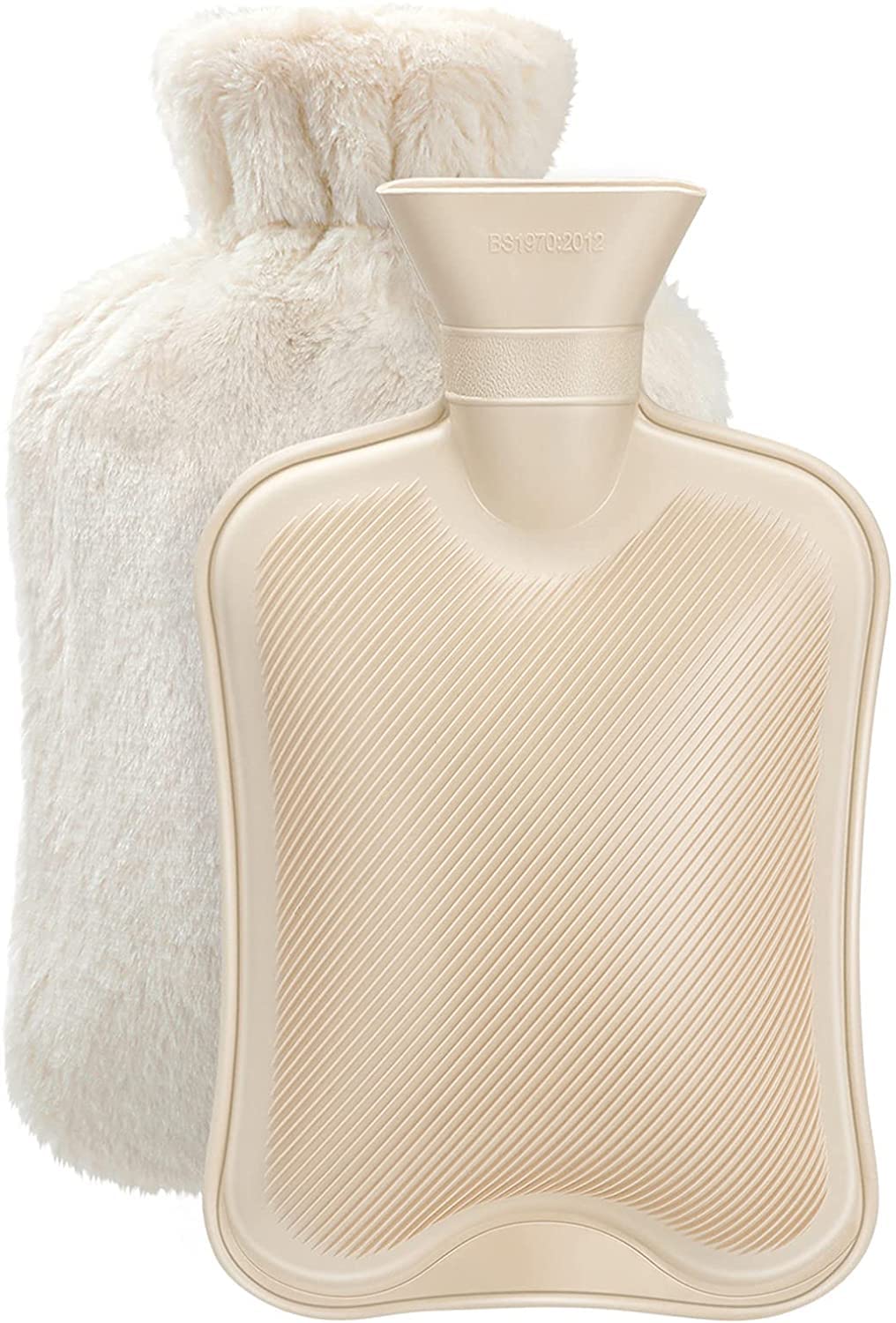 Sponsored Ad – Hot Water Bottle - 1.8L Hot Water Bottles with Soft Fleece Cover, for Cozy Nights, Pain Relief, Back, Neck ...