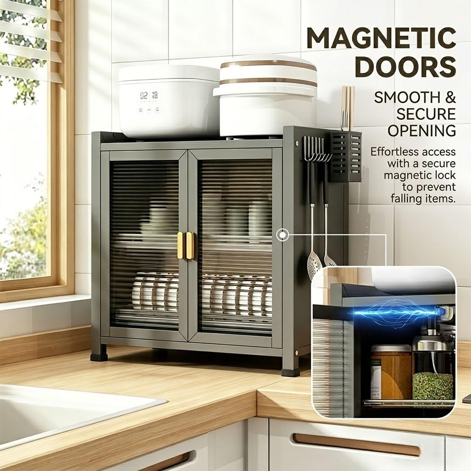 Égouttoir à vaisselle à 2 niveaux peu encombrant avec couvercle – Égouttoir à vaisselle et plateau d'égouttage pour cuisine (blanc, 44,5 x 28 x 60 cm) – Solution de rangement efficace pour la