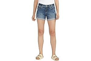 Women's Suki Mid Rise Curvy Fit Denim Shorts