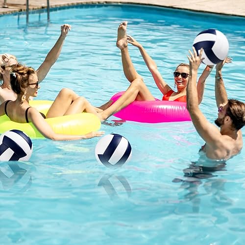 Miniatura 4 de Wettarn 12 pelotas de voleibol de tamaño oficial 5 a granel suaves recreativas con bomba de tamaño reglamentario para principiantes, interiores,