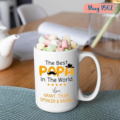 Miniatura 46 de Taza con texto en inglés "Best Papa Ever", tazas personalizadas para papá, tazas con foto personalizadas, regalos de hijo, hija, niños, taza de Taza