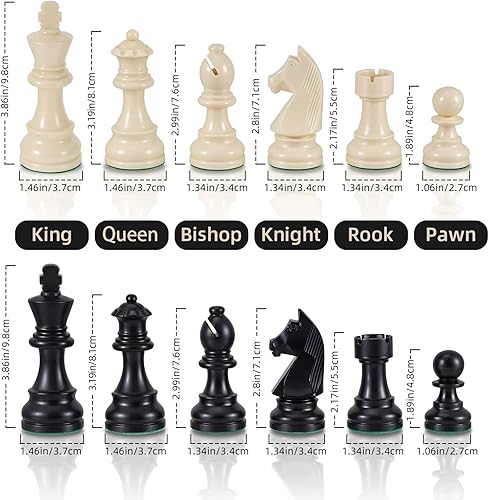 Miniatura 4 de Juego de ajedrez  Juego de tablero de ajedrez de silicona de 20 pulgadas, piezas ponderadas de altura King de 3.86 pulgadas con 2 reinas