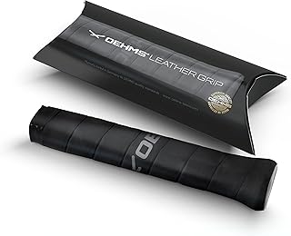 OEHMS Pro Leather Tennis Grip | Black | Adhesive Replacement Grip | Made in Germany