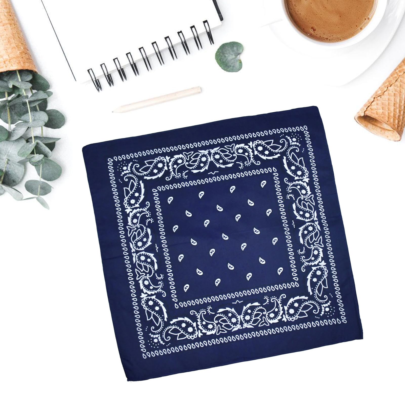Pañuelo para la cabeza con estampado clásico para fiestas, pañuelo cuadrado casual para baile callejero, bandana para actividades al aire libre, 12 unidades