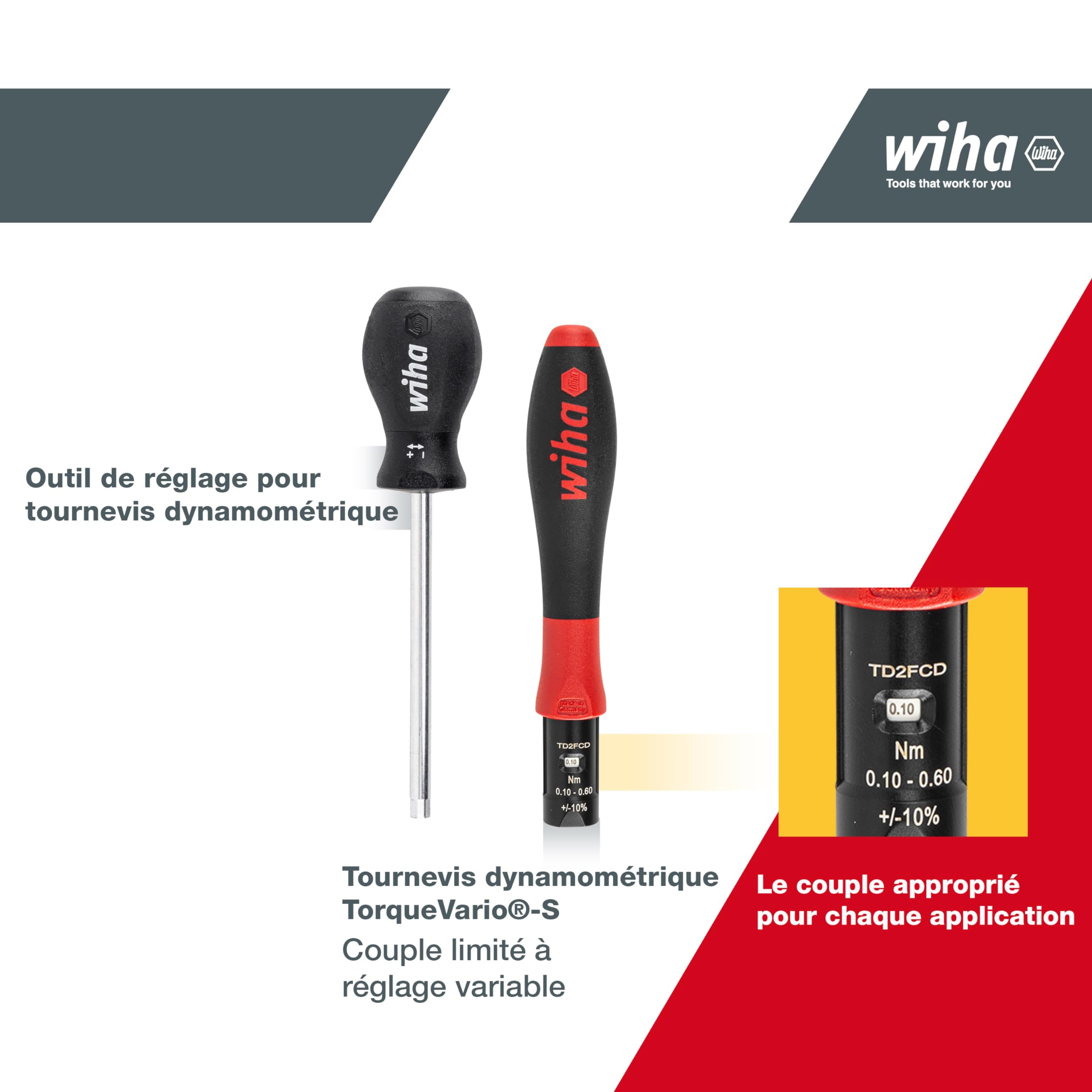 Destornillador dinamométrico TorqueVario®-S 2852 TorqueVario-S 0,1-0,6 Nm; SF-Gr.1 Skala, TorqueSetter