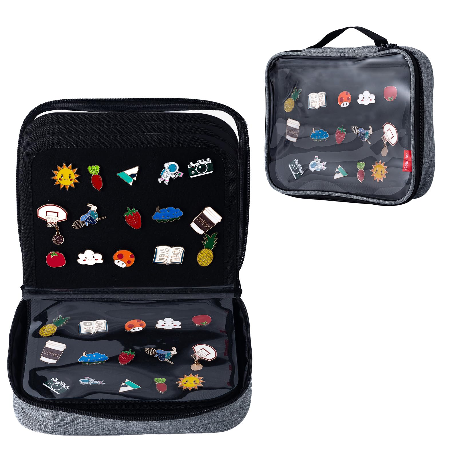 Enamel Pin Display Book, Small Collections Or Travel Pin Trading Book, Pin Collector Display Bag,6-Page Lapel Pin Display Board,For Sports Pins,Memorial Pins, Pin Display Case (Silver Grey)