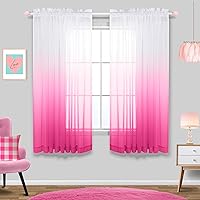 Vista 9 de KOUFALL Cortinas de ventana de baño para ducha, juego de 2 paneles de cortinas cortas transparentes en blanco y negro para cocina, dormitorio