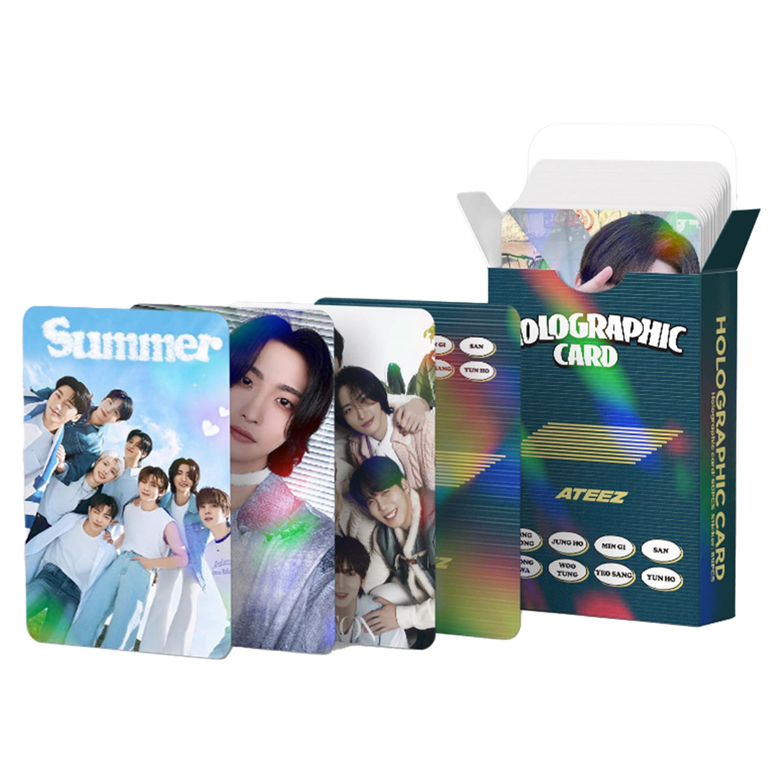 ATEEZ Fotokarten Set 124 Stück - KPOP IN YOUR FANTASY Album Karten - Inklusive 64 Aufkleber Für Fans