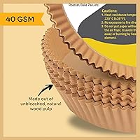 Vista 8 de Mindful Design Forros de Papel para Freidora de Aire, 125 Piezas, Papel Pergamino, Forro Desechable para Freidora de Aire para Microondas, Redondo