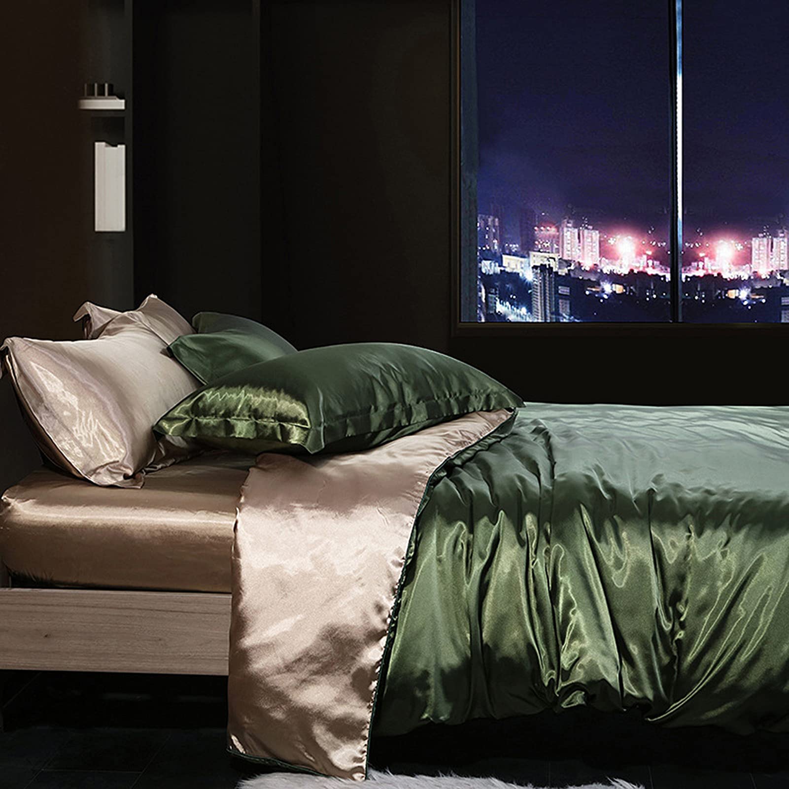 Couette lit double douce couleur unie pour une chambre cocooning
