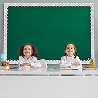 Vista 25 de Zonon 65 Feet Bulletin Board Borders Black and White Polka Dots Striped Grid Borders Decorative Straight Scalloped Wavy Rolled Trim Classroom Back