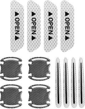 RUIANTE 12Pcs Car Strong Reflective Stickers Set for Car Trunk SUV Silvery