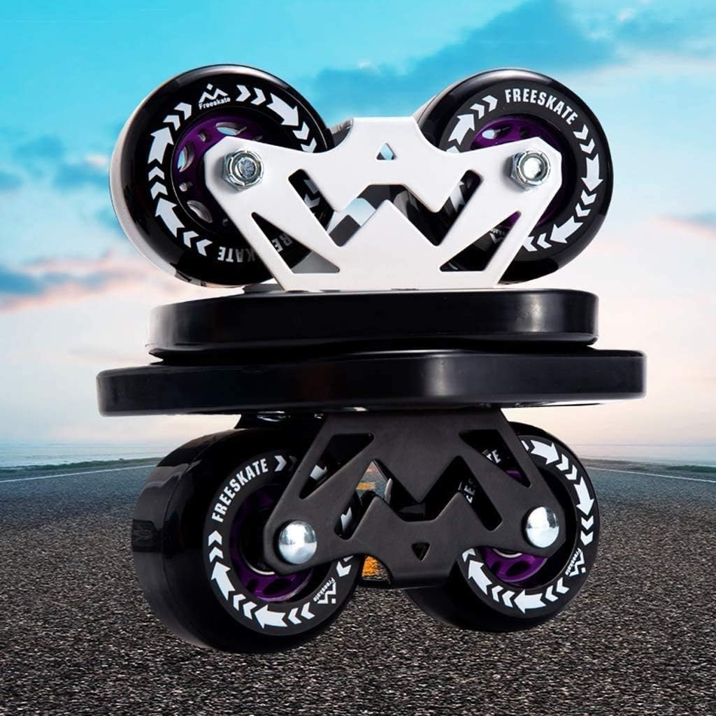 Portable Roller Road Drift Plate Skates Anti-Slip Board Aluminum Bracket with PU Wheels Split Roller Skating Colorful Sandpaper 3-Layer Bamboo Board Skateboard Maximum Load 200kg