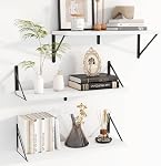Heimlove Ensemble de étagères flottantes 3, Étagères de livre flottant 36 inch, Étagère murale suspendue, Tablettes murales à forte capacité pour le salon, Cuisine, Chambre, Salle de bains, Lave-linge (Brun de la vue)