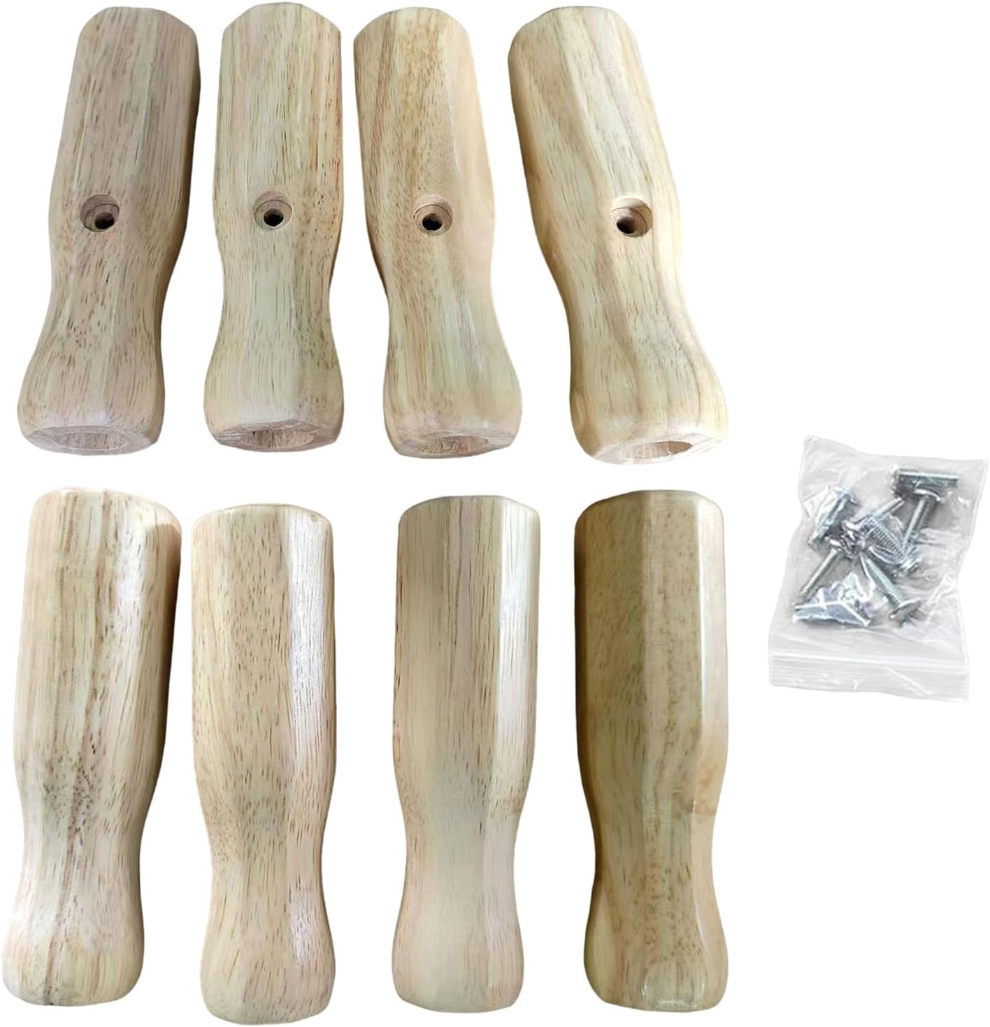 hejhncii 8Pcs Football Table Handle, Wood Soccer Grip Foosball Grip Accessory Rod End Caps