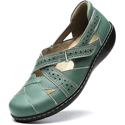 TERRIKAT Women's Casual Loafers Cute Slip On Comfort Walking Flats Leather Driving Moccasins Fashion Closed Toe Boat Shoes