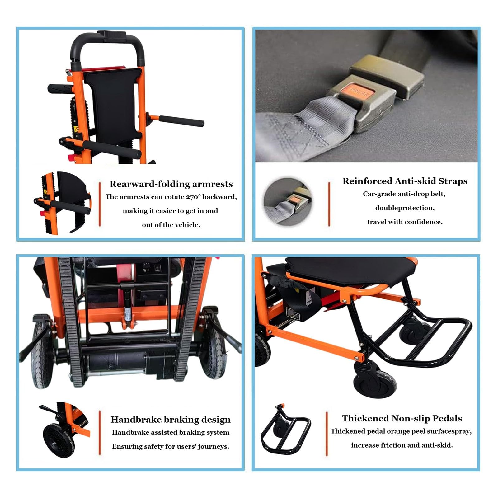 Treppensteiger Wagen,Treppenlift Für Senioren,Elektrischer Treppensteiger Mit Raupenfahrwerk,7,8-A-Lithiumbatterie Und Maximale Traglast Von 159 Kg,Für Treppenauf- Und -Abstieg A