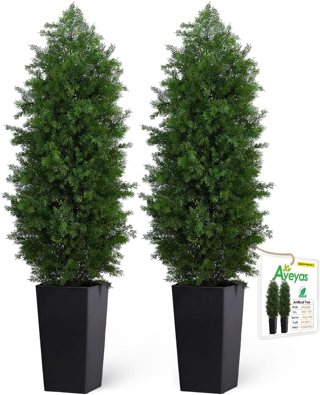 Aveyas 7ft Artificial Olive Tree for Home Decor, 7 Feet Large Faux Plant Fake Skinny Silk Trees with Pot for Indoor Outdoor House Living Room Office (7 ft Tall Including Raised Pot)